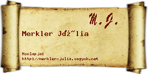 Merkler Júlia névjegykártya